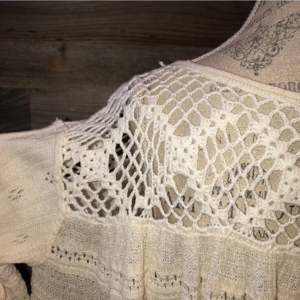 Free People Someday Crochet Knit Sweater S